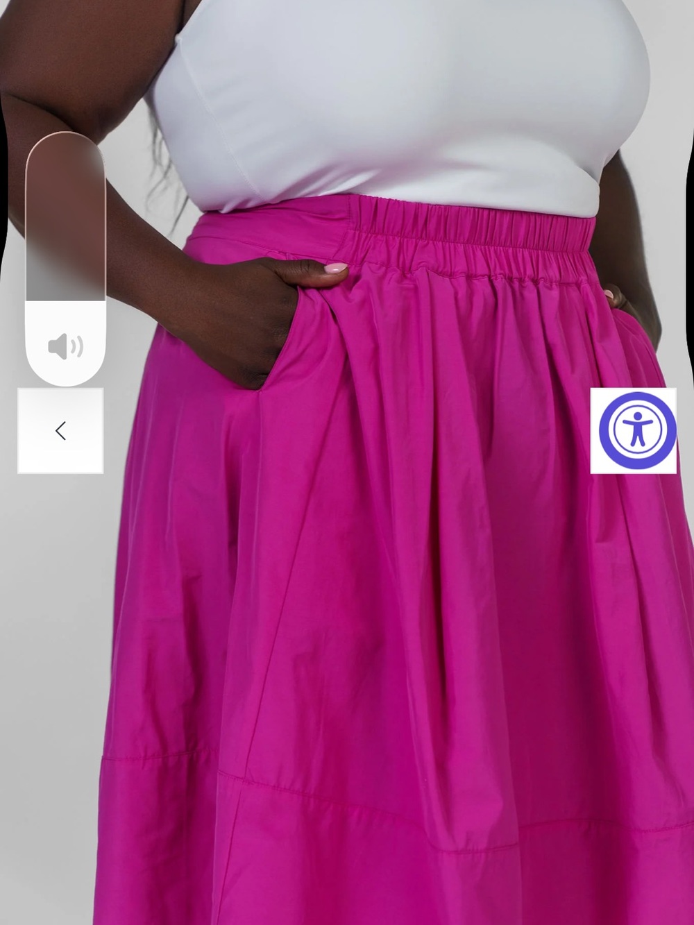 NWT Bitte Kai Rand Fuchsia Midi Skirt w/ Elastic Waist & pockets, XXL - Picture 3 of 6